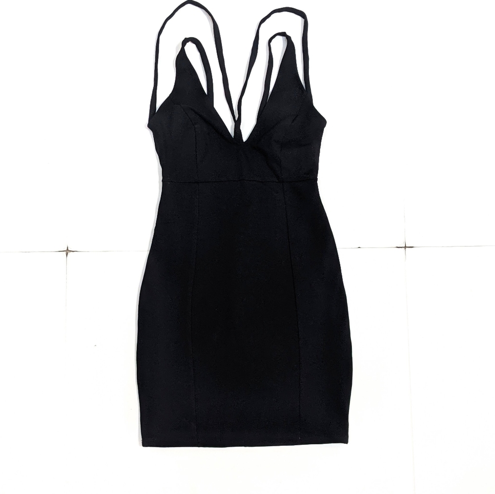 Solemio Los Angeles Black Strutter Bodycon Dress NWT
